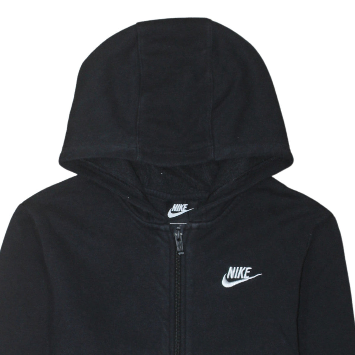 Nike Boys Black Full Zip Hoodie XL 158-170cm Sweatshirt Lined Hooded
