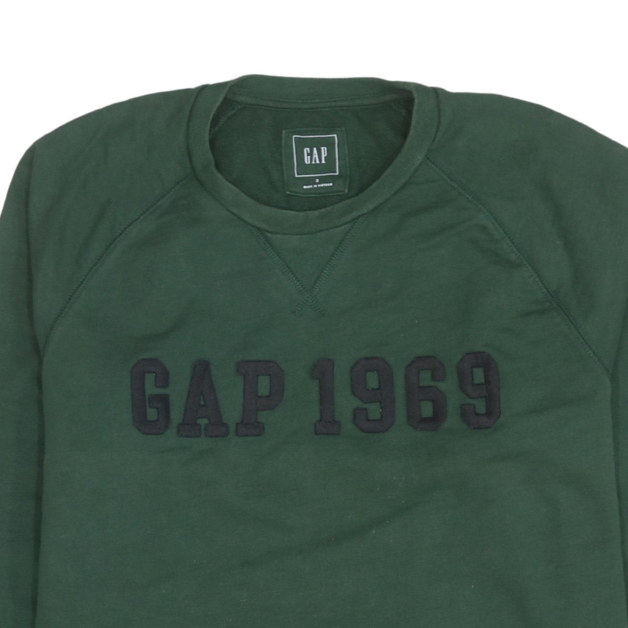 Gap Women Green Small Pullover Sweatshirt Crew Neck Cotton Casual