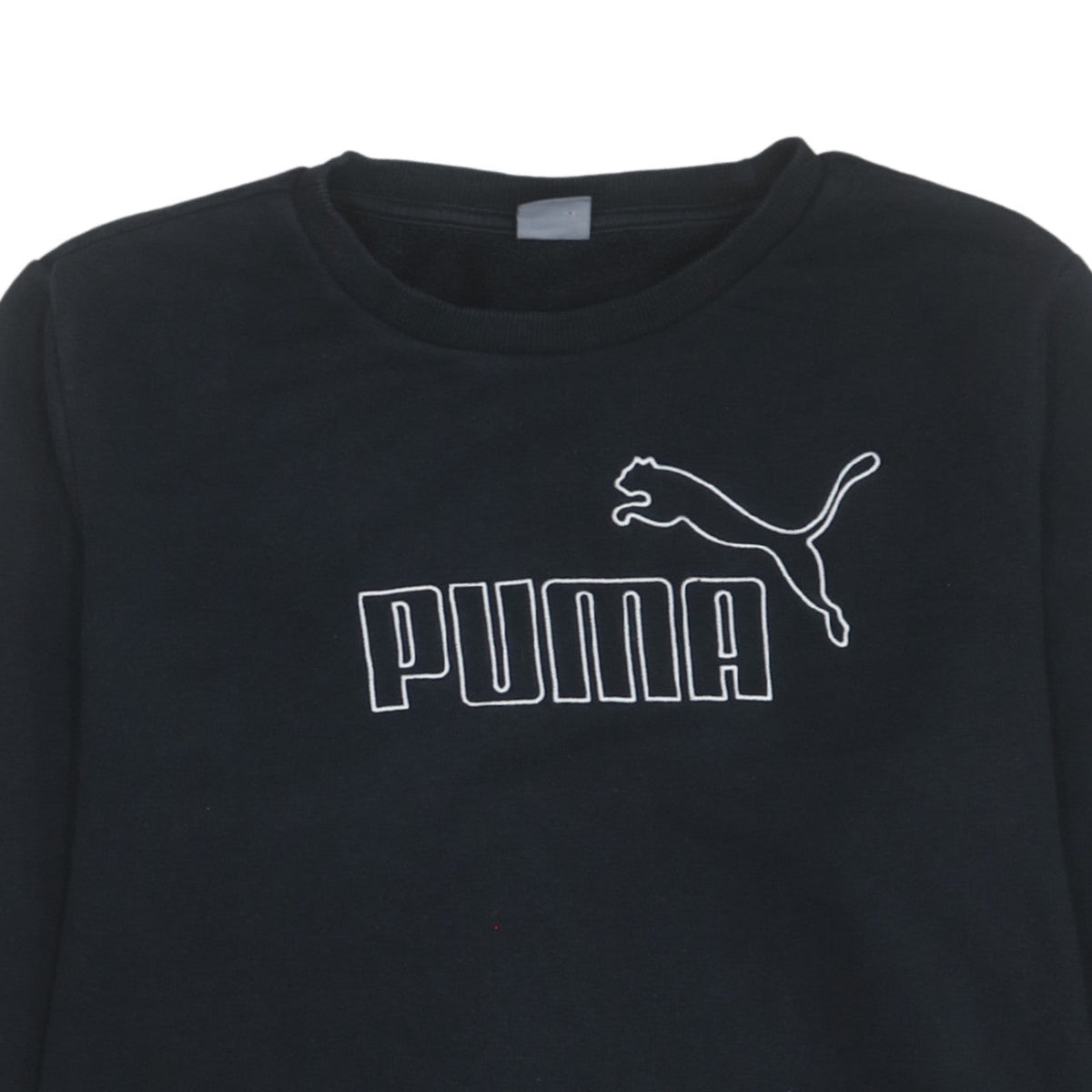 Puma Womens Black XL Pullover Sweatshirt Crew Neck Logo Print