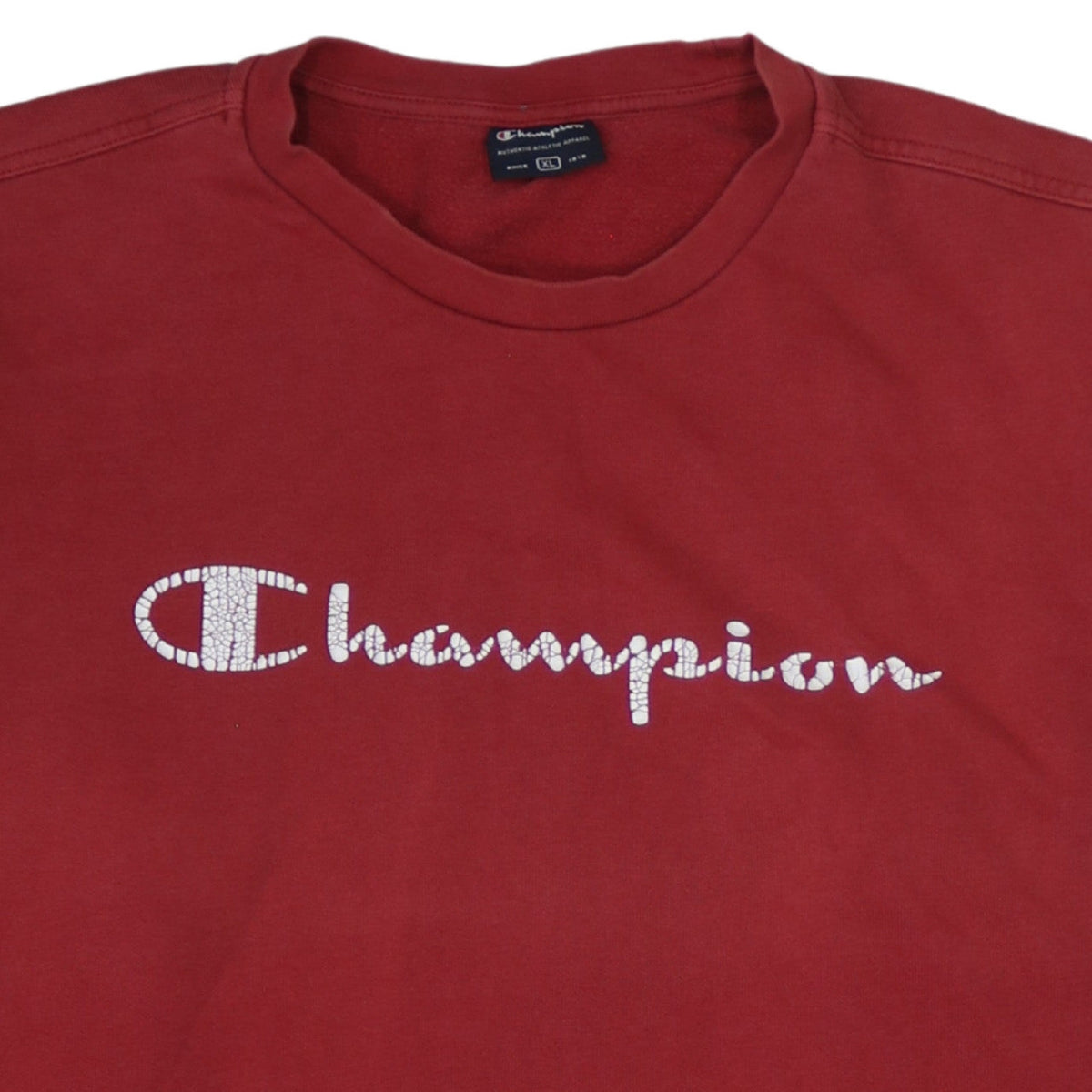Champion Men Red XL Pullover Sweatshirt Crew Neck Logo Sports Fleece