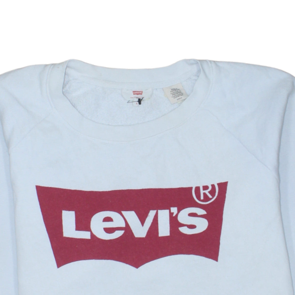 Levi's Mens White Logo Pullover Sweatshirt Size S Regular Fit