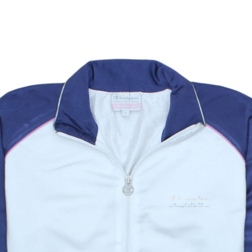 Champion Women White & Blue Full Zip Heritage Fit Sweatshirt M
