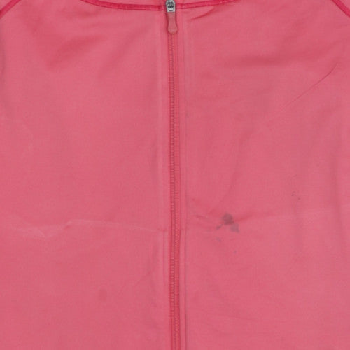 Under Armour Womens Pink Full Zip Sweatshirt Size L Semi-Fitted
