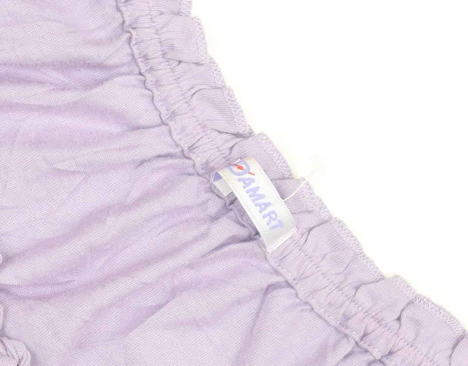 Damart Women’s Purple Cotton Short Sleeve Ruffle Blouse Size M
