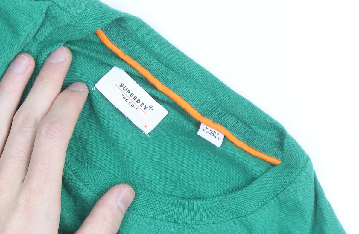 Superdry Men's Green Short Sleeve Crew Neck Cotton T-Shirt M