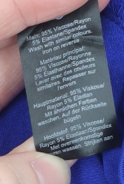 Wallis Women's Blue Long Sleeve Stretch Jersey Blouse Size S