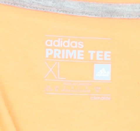 Adidas Men's Orange XL Climalite Prime Tee T-Shirt