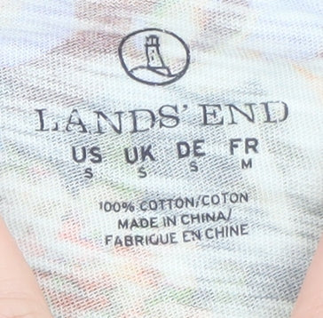 Lands' End Women's Multicoloured Floral Cotton Tunic Top Size S