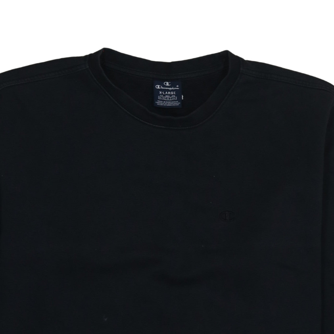 Champion Men Black XL Crew Neck Pullover Sweatshirt Fleece