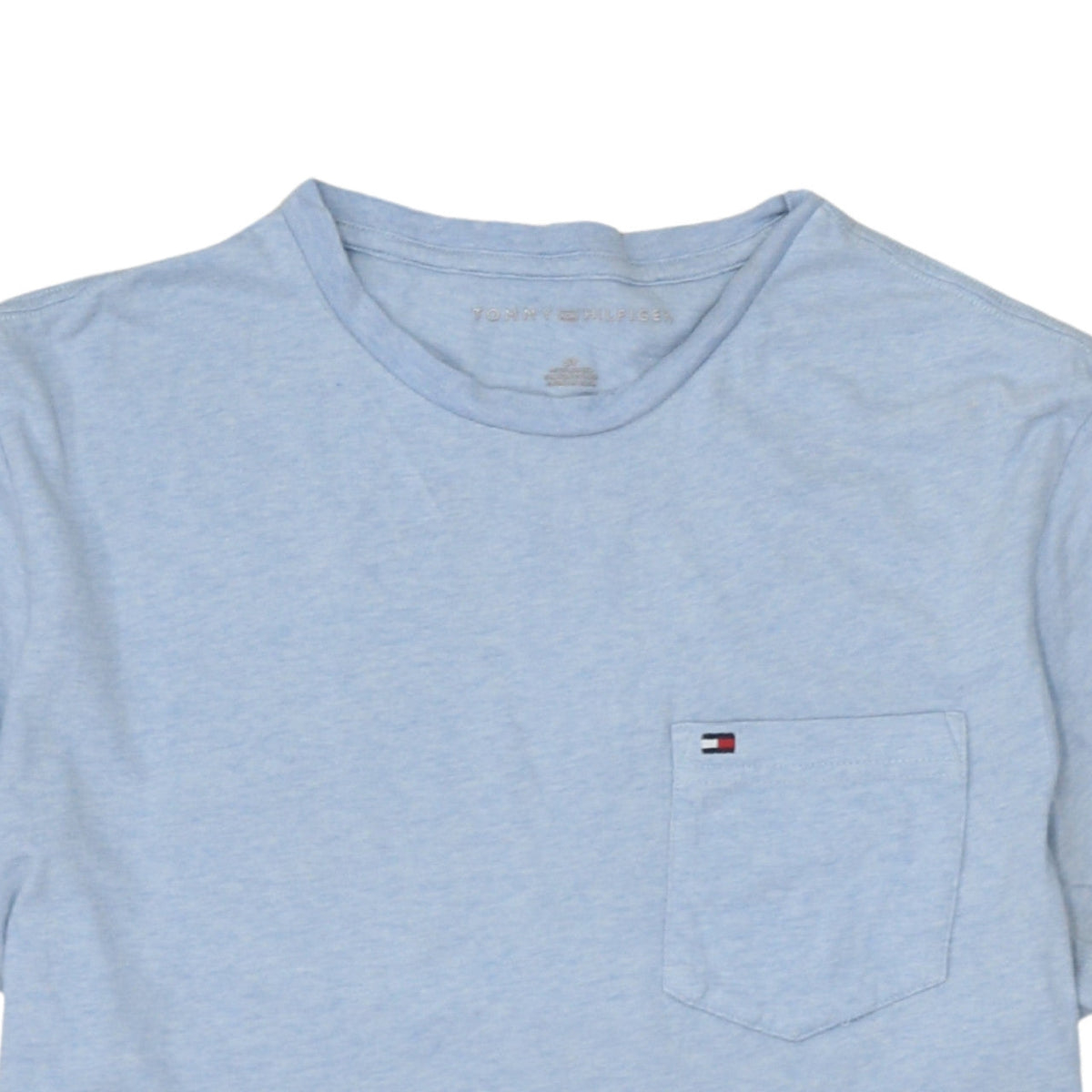 Tommy Hilfiger Men Blue Cotton Crew Neck Pocket T-Shirt Size S