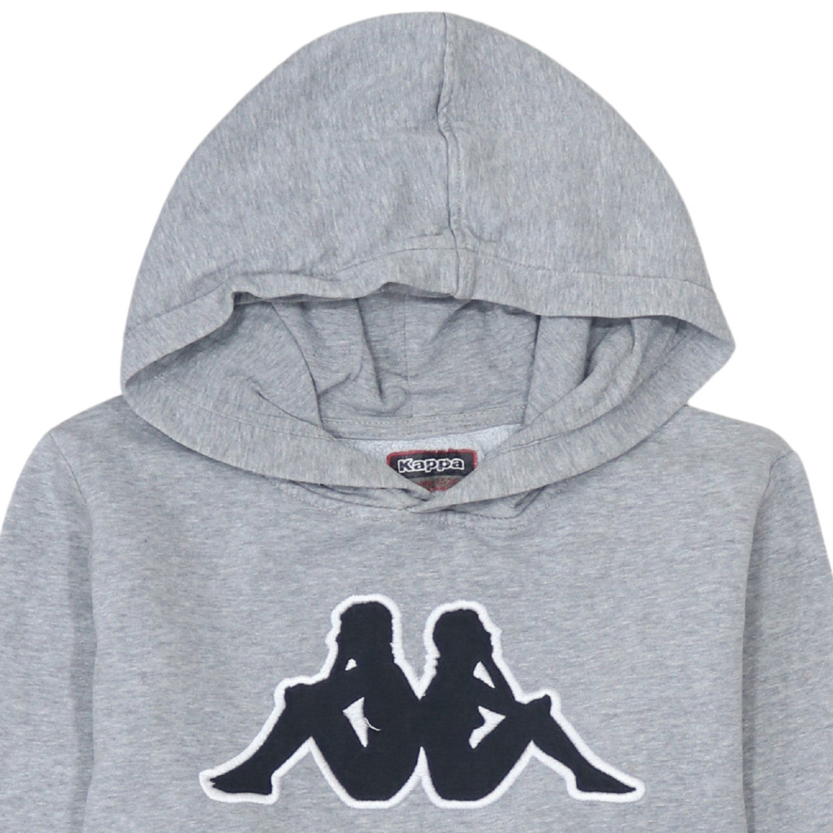 Kappa Boys Grey Hooded Pullover Sweatshirt 12 Years Logo Fleece