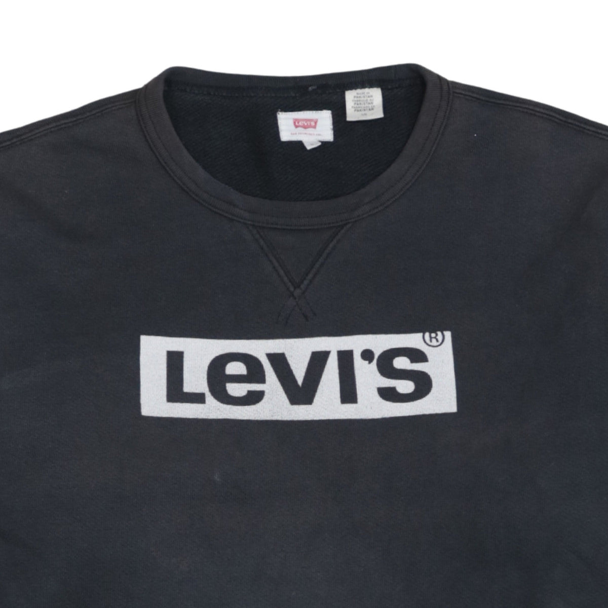 Levi's Men's Black Logo Crew Neck Sweatshirt L Regular Fit