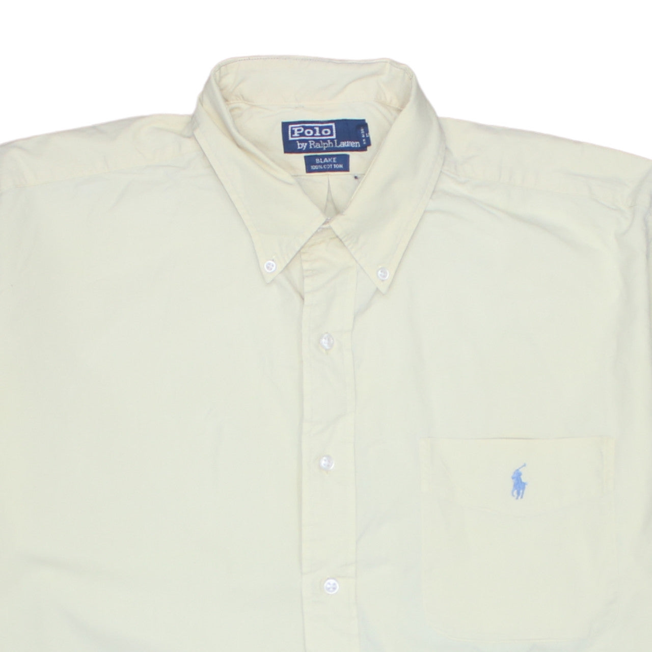 Ralph Lauren Men's Beige Short Sleeve Button-Down Cotton Shirt L