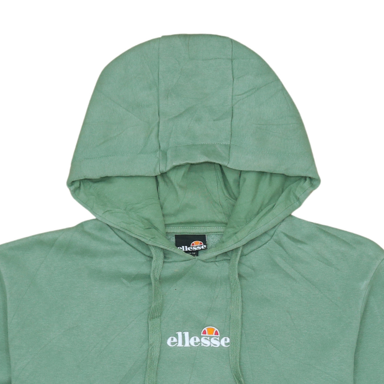 Ellesse Womens Green Pullover Hoodie UK 12 Cotton Logo Casual