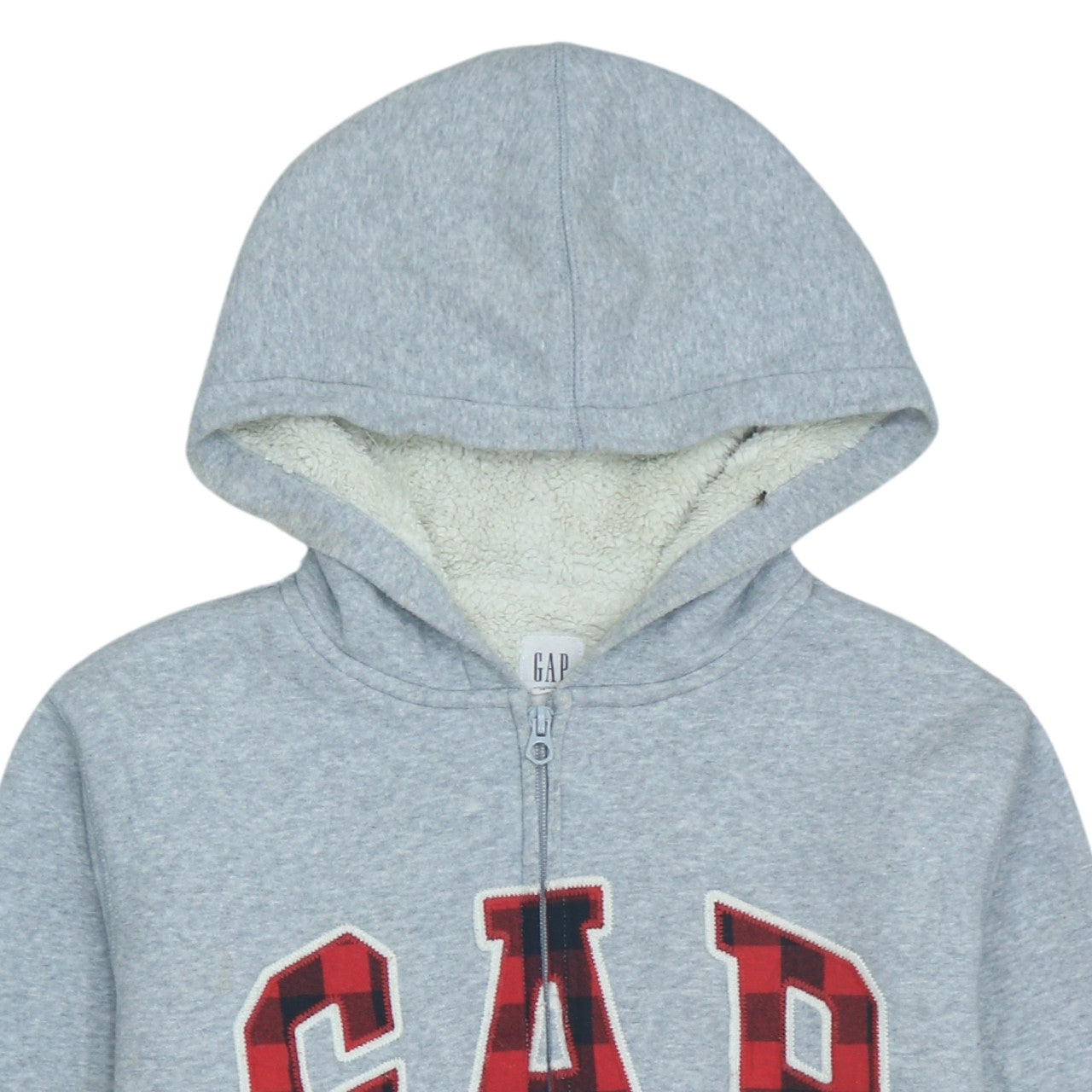 GAP Kids Boys Grey Full Zip Hoodie Sherpa Lined XXL - Warm Casual Sweatshirt