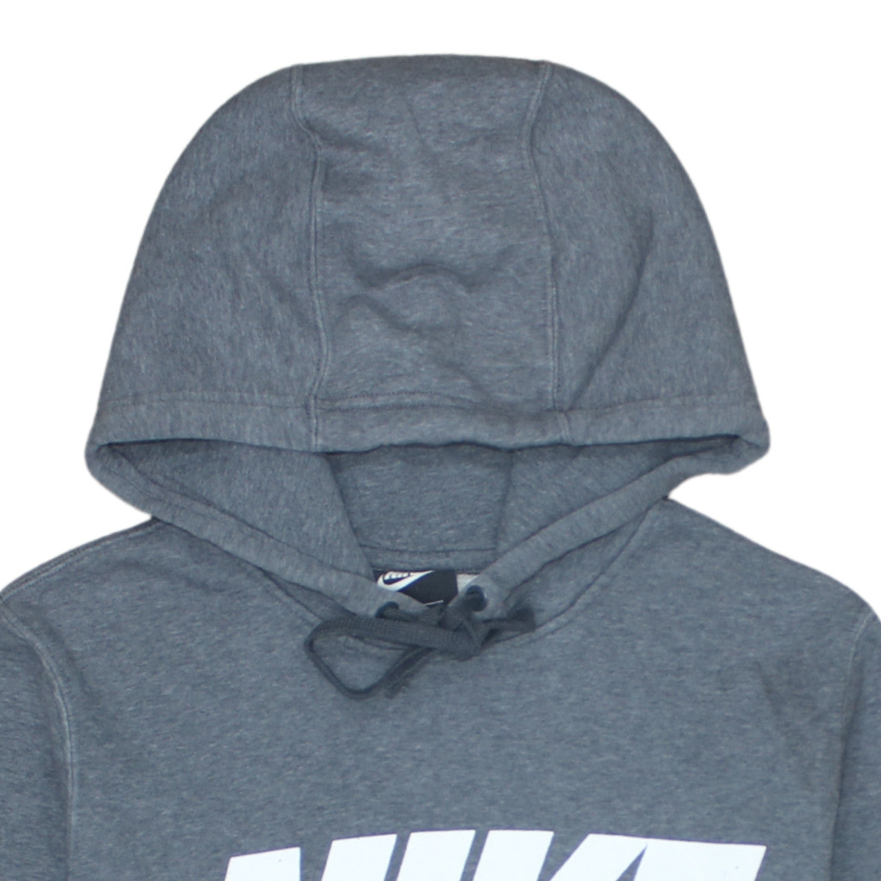 Nike Men's Grey Pullover Hoodie Small Logo Graphic Cotton Blend