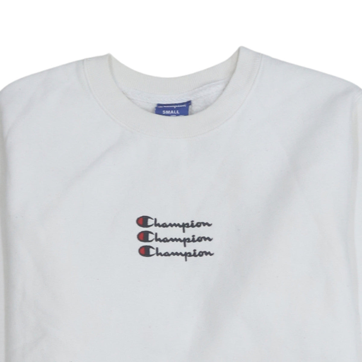 Champion Women's White Small Pullover Sweatshirt with Logo