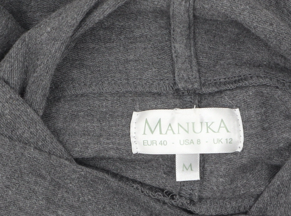 Manuka Women Grey UK 12 Pullover Hooded Sweatshirt with Drawstring