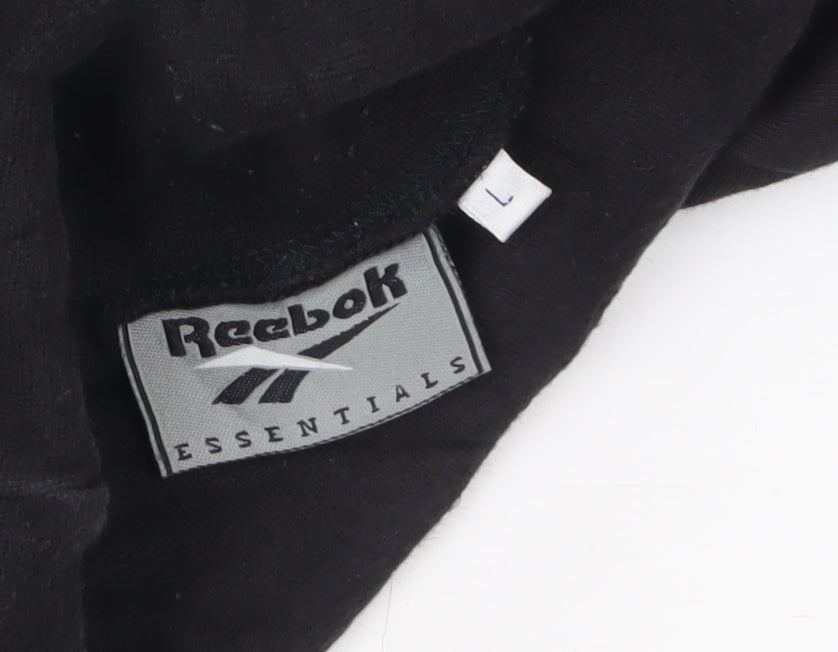 Reebok Men’s Black Cotton Long Sleeve High Neck Casual Top L
