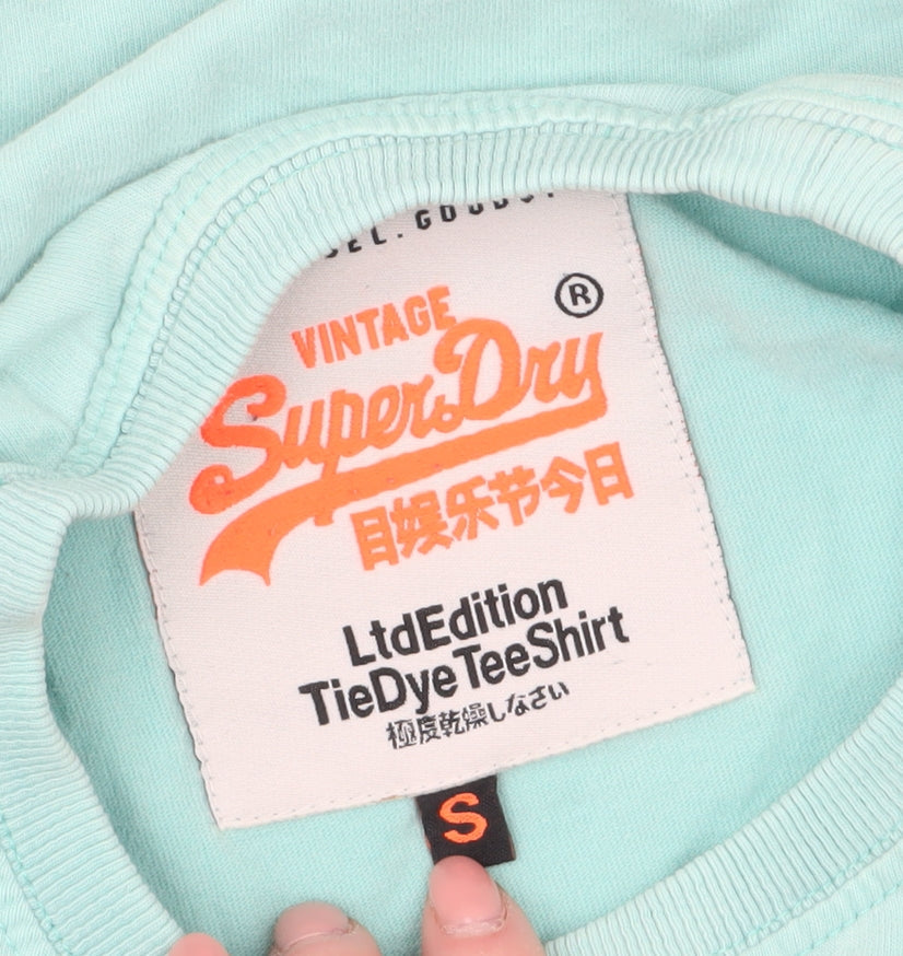 Superdry Men's Blue Tie Dye Athletic 07 Graphic T-Shirt Size S