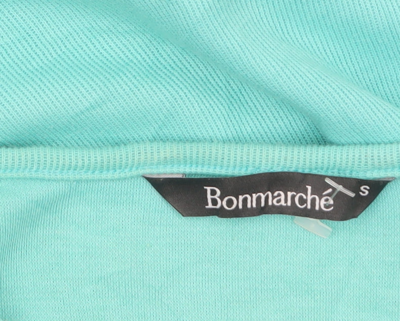 Bonmarché Womens Green Crochet Neck Short Sleeve T-Shirt Size S