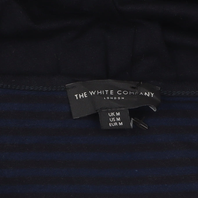 The White Company Women Navy Blue Stripe Long Sleeve Empire Dress M