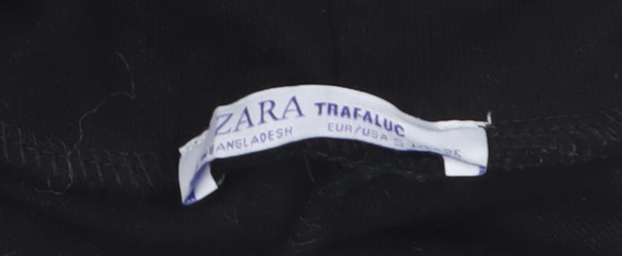 Zara Women Black Roll Neck Shift Jersey Dress Size S