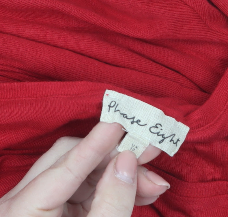 Phase Eight Women’s Red Long Sleeve Tunic Blouse Size 12