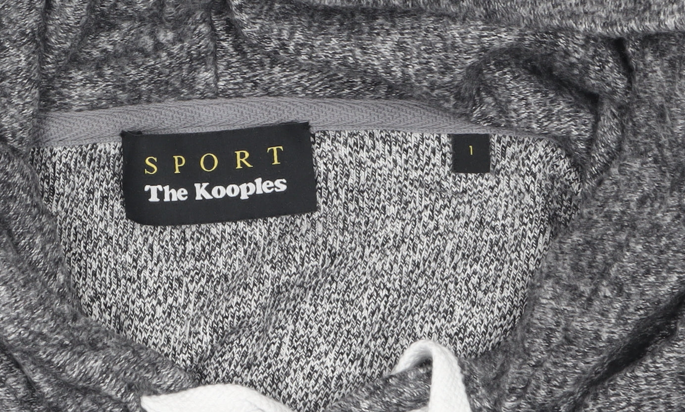The Kooples Sport Womens Grey Lace Trim Hoodie Size S Viscose Blend