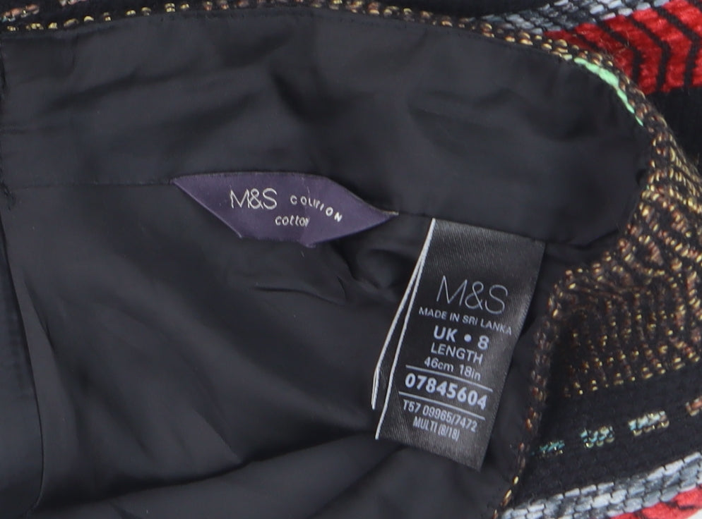 Marks & Spencer Women’s Multicoloured Knee Length Pencil Skirt Size 8