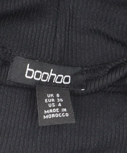 Boohoo Womens Black Size 8 Tunic Long Sleeve Mock Neck Jumper