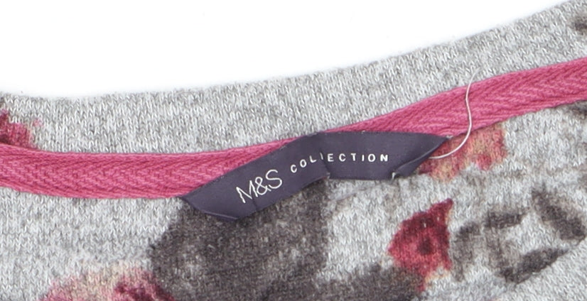 Marks & Spencer Women’s Grey Floral Pullover Jumper Size 12