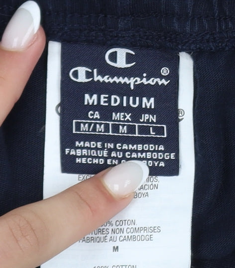 Champion Men's Blue Medium Sweat Shorts with Elastic Waist
