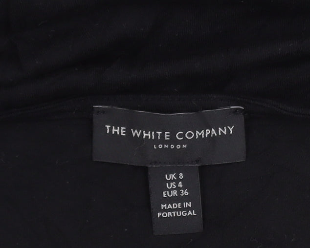 The White Company Women Black Size 8 Basic 3/4 Sleeve Cotton Blouse
