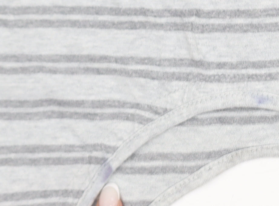 Superdry Womens Grey Striped Cotton Tank Top UK 8 Summer Casual