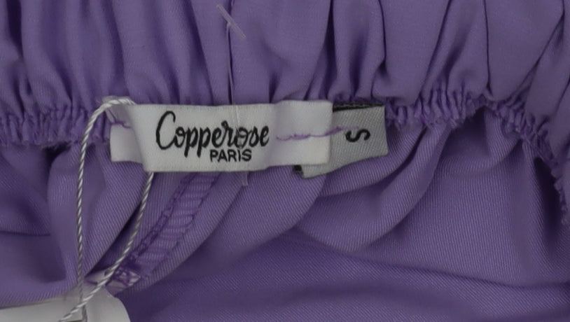 Copperrose Paris Women’s Purple Paperbag Belted Shorts Size S