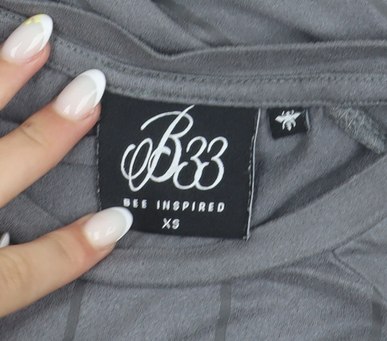 Bee Inspired Men's Grey Slim Fit Pinstripe T-Shirt XS