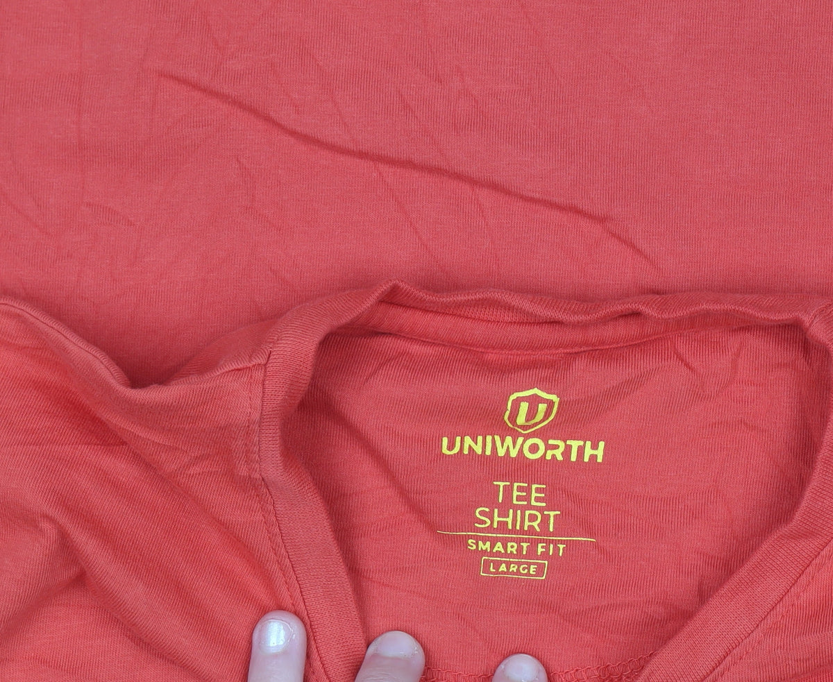 Uniworth Men's Red Cotton Music Graphic T-Shirt - Size L Smart Fit