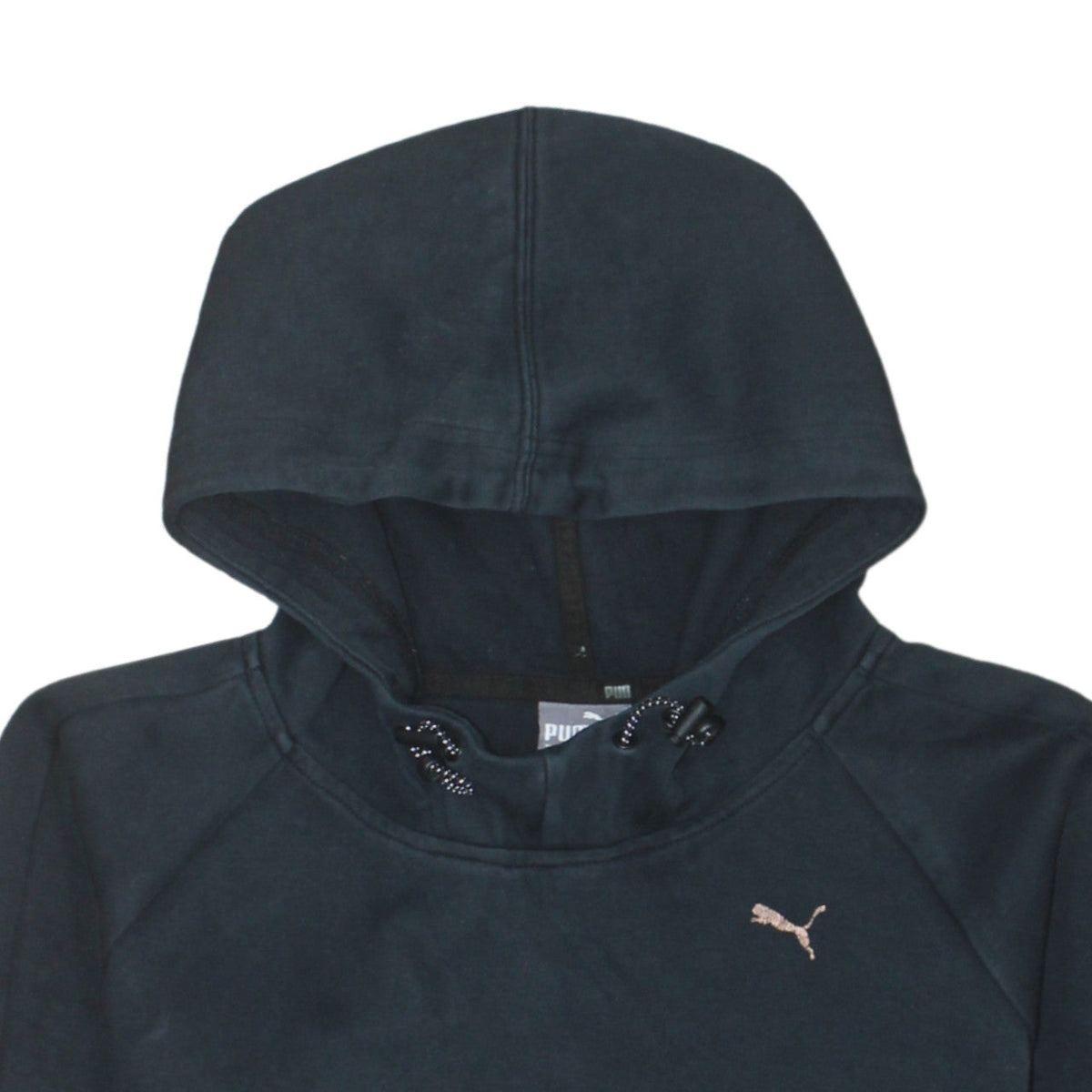 PUMA Women Black Pullover Hoodie Size 12 Medium Hooded Sweatshirt