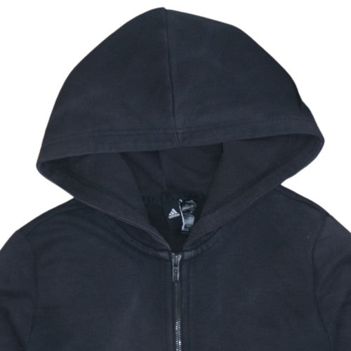 Adidas Womens Black Full Zip Hoodie Fleece Size L with Pink Logo