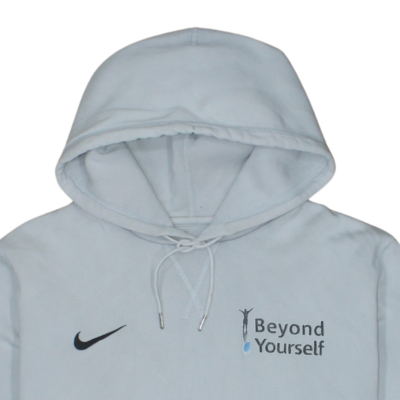 Nike Men's White Pullover Hoodie L Beyond Yourself Embroidered Sportswear