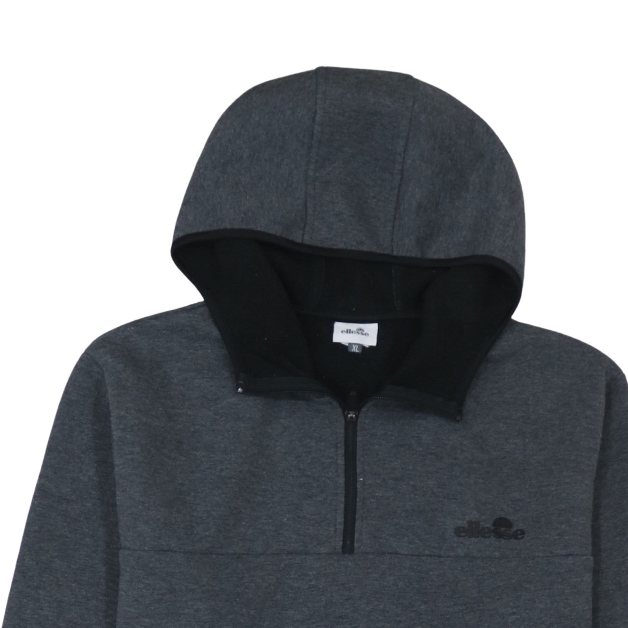 Ellesse Men's Grey XL Pullover Hoodie 1/2 Zip Fleece Sweatshirt