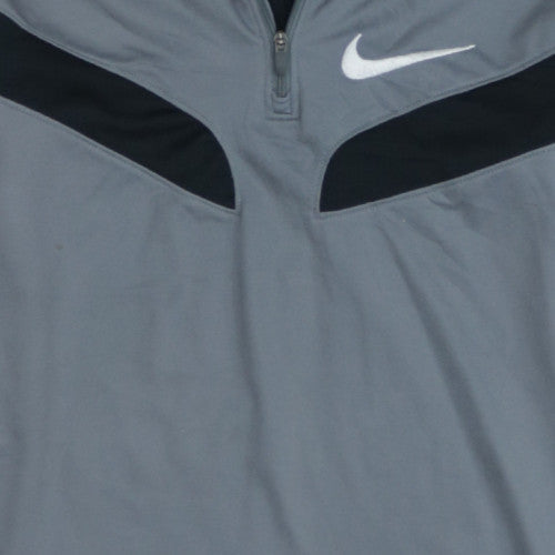 Nike Boys Grey Dri-FIT 1/4 Zip Sweatshirt XL (158-170cm) Training Top