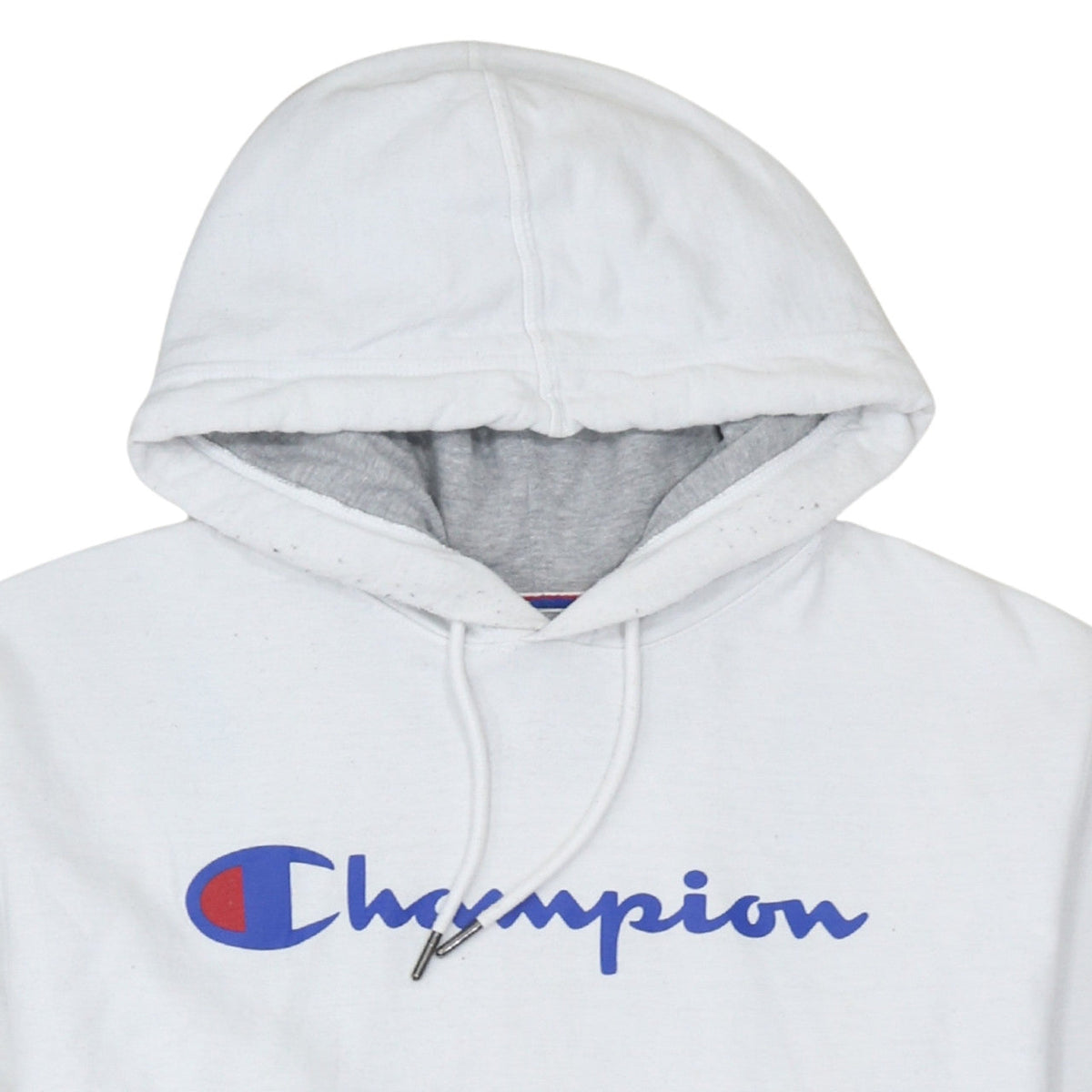 Champion Men's White Pullover Hoodie Logo Print Size M
