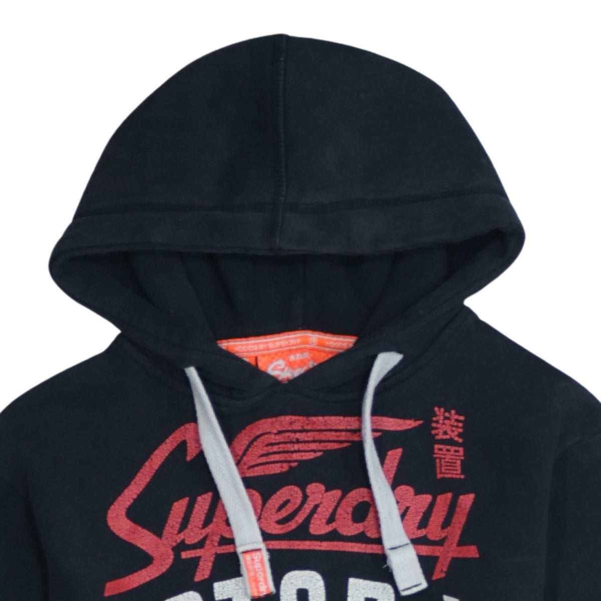 Superdry Men's Black Pullover Hoodie S Motor-X Team Logo