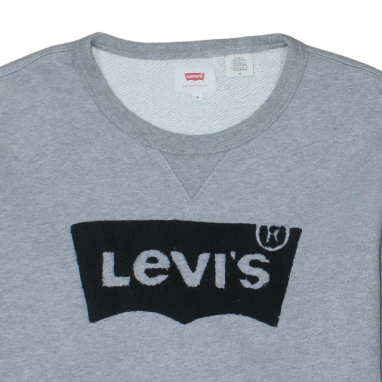 Levi's Mens Grey Logo Crew Neck Fleece Sweatshirt Size M