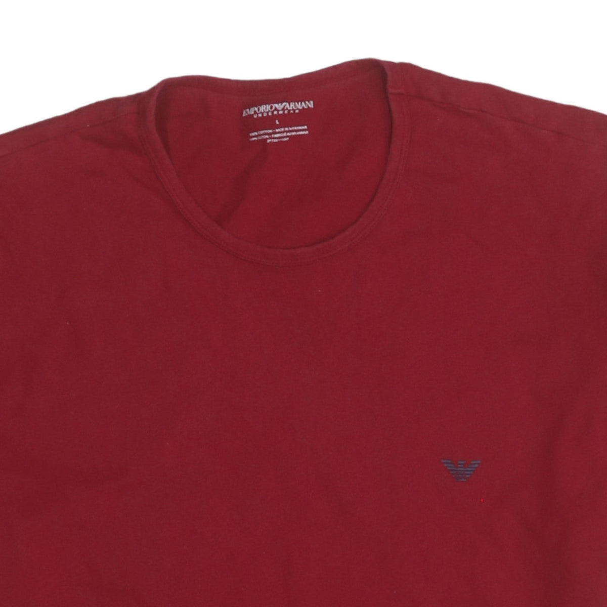 Emporio Armani Men's Red Cotton Crew Neck Short Sleeve T-Shirt Size L