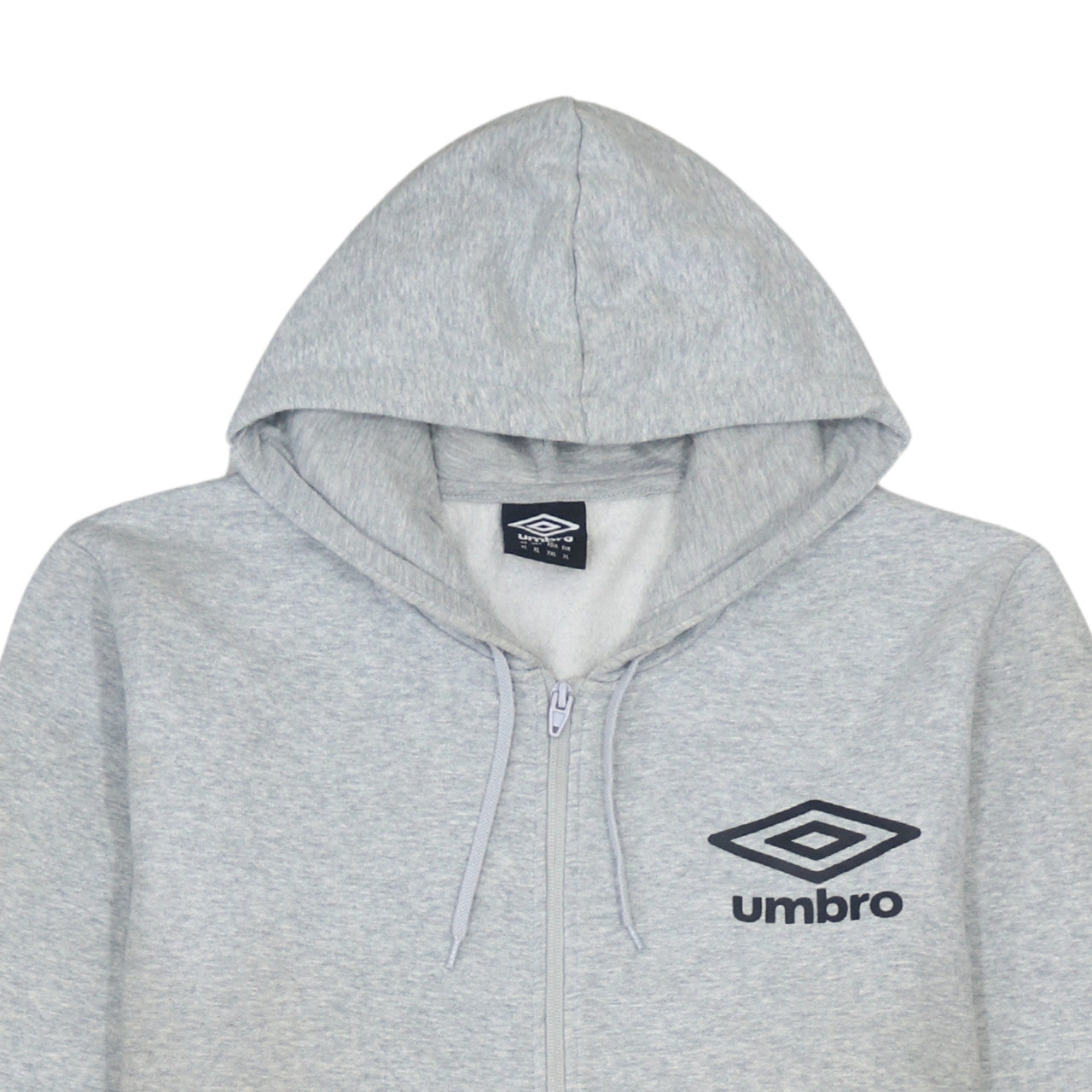 Umbro Men’s Grey XL Full Zip Hoodie with Logo and Pockets