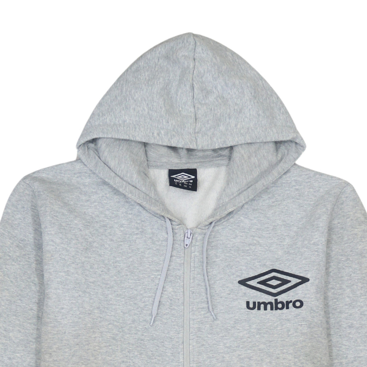 Umbro Men’s Grey XL Full Zip Hoodie with Logo and Pockets
