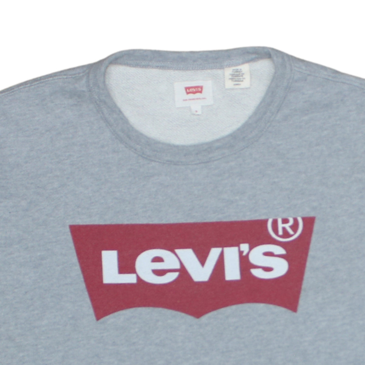 Levi's Men's Grey Logo Pullover Crew Neck Sweatshirt Size S